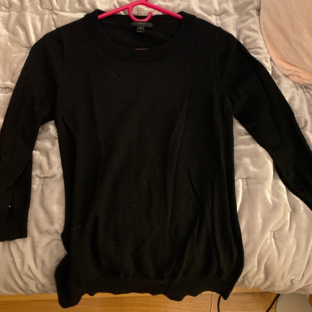 Jcrew basic black 3/4 length sweater